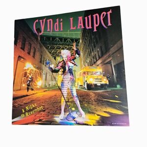 Cyndi Lauper A Night to Remember 12x12 Double Sided Promo Flat Poster VTG 1989